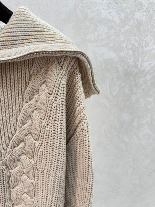 Dior Pull Col Montant Zippé en Laine Collection Les Alpes 2025