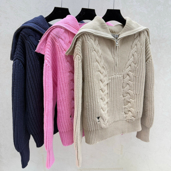 Dior Pull Col Montant Zippé en Laine Collection Les Alpes 2025