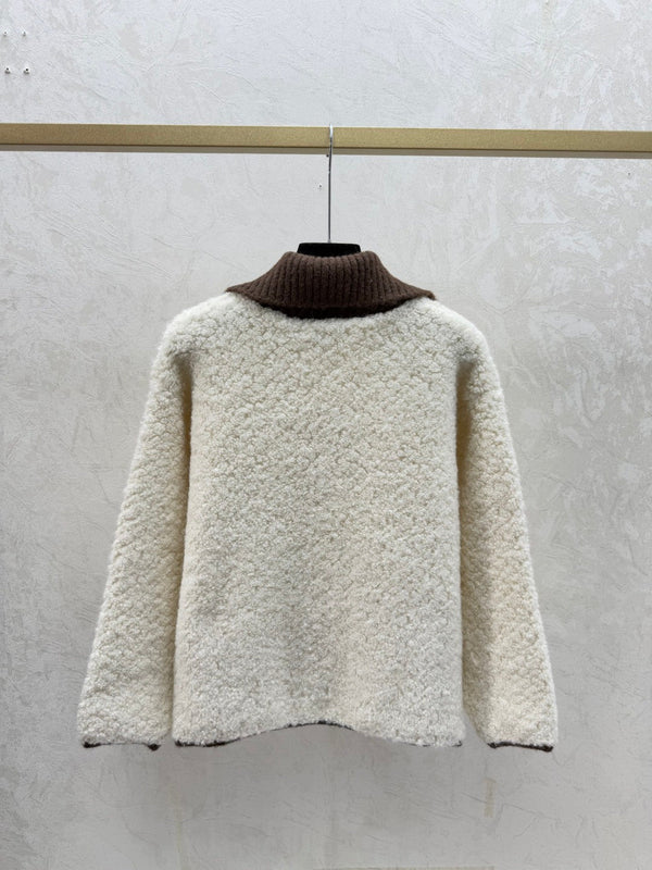 Chanel 2025 Veste Laine Marron et Blanche 716297