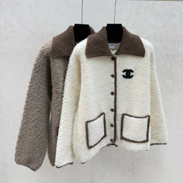 Chanel 2025 Veste Laine Marron et Blanche 716297