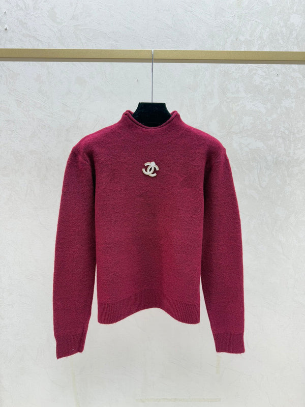 Chandail en tricot Chanel 2025 à col roulé et manches longues en laine et cachemire 734803