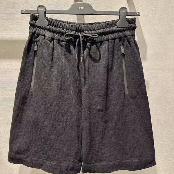 FF 2026 Men's Jacquard Shorts Black Cotton Fabric 830526