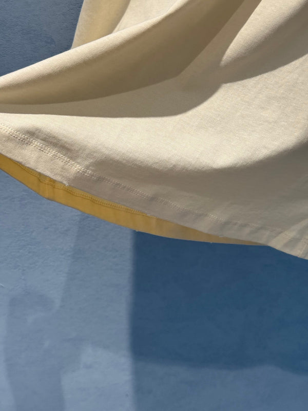 Prada 25 Short Sleeved T-shirt Vest Light Yellow Cotton
