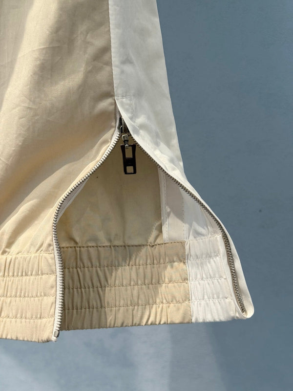 LV Unique Pocket Design Trousers Beige White Cotton