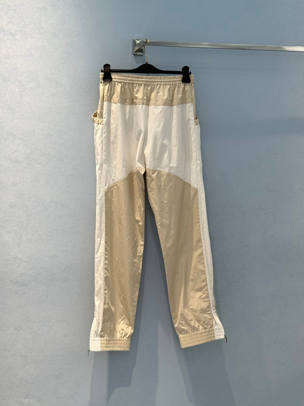 LV Unique Pocket Design Trousers Beige White Cotton