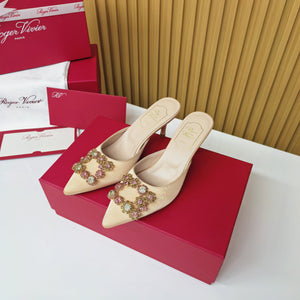 Mules Viv Diamond Soie Champagne 247392