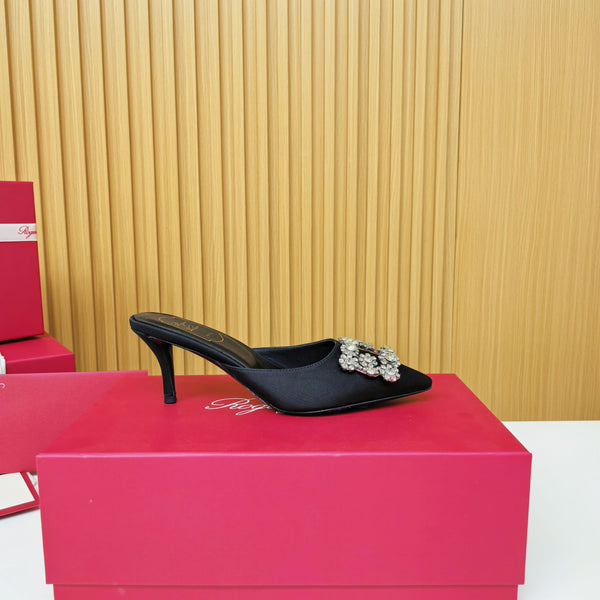 Viv Diamond Mules Nero Seta 247394