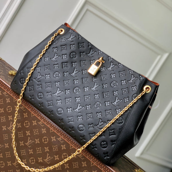 Borsa tote Anytime 42cm in pelle nera e oro Empreinte 250554
