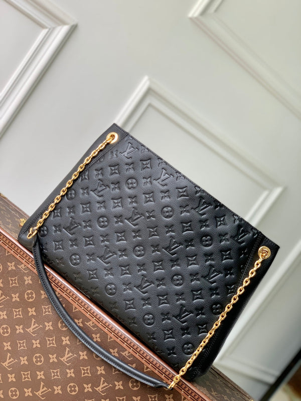 Borsa tote Anytime 42cm in pelle nera e oro Empreinte 250554
