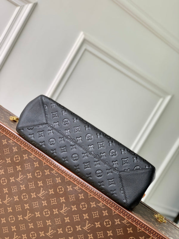 Borsa tote Anytime 42cm in pelle nera e oro Empreinte 250554