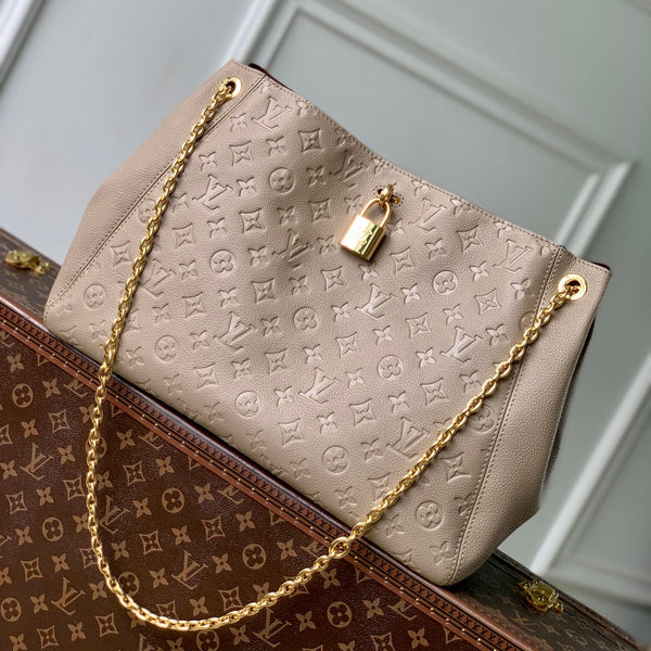 Borsa tote Anytime 42cm Beige Gold Empreinte in pelle 250557