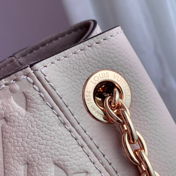 Borsa tote Anytime da 42 cm in pelle Empreinte rosa chiaro e oro 251561