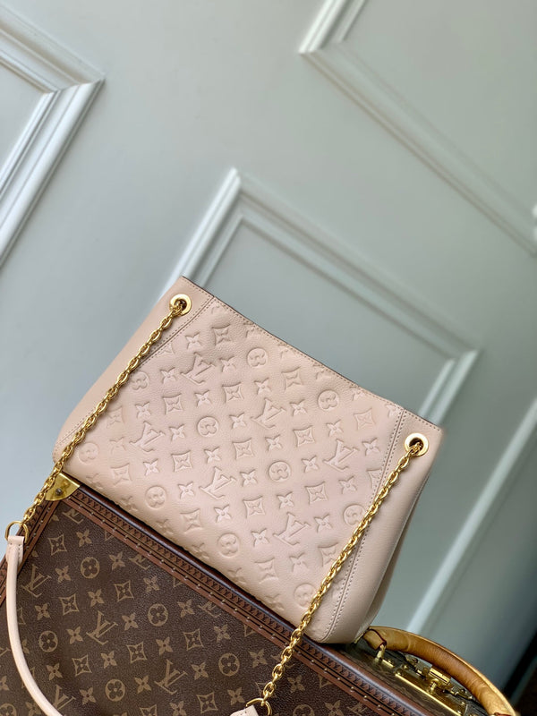 Borsa tote Anytime da 34 cm in pelle beige puro e oro Empreinte 251568