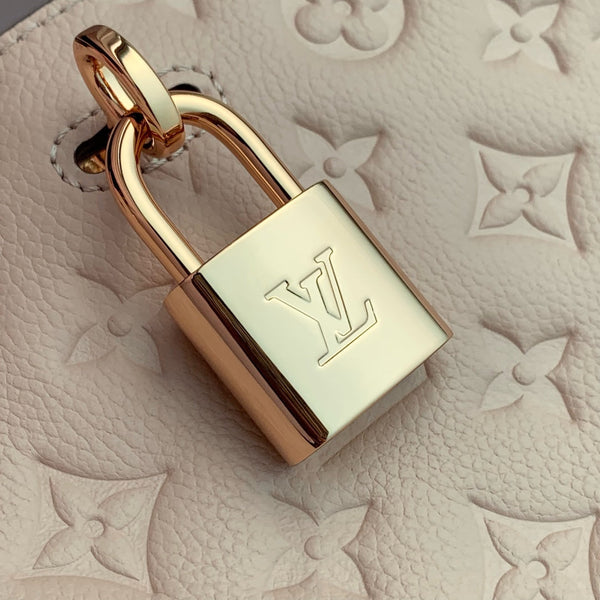 Borsa tote Anytime da 34 cm in pelle beige puro e oro Empreinte 251568