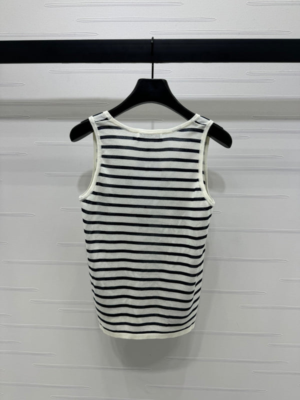 Dior 25 Striped Black White Tank Top