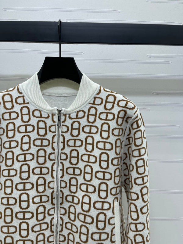 HM 25 Cardigan Black And White Wool 264288