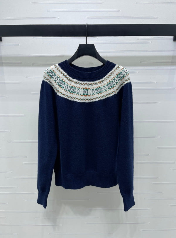 Celine 25 Patterned Sweater Cashmere 295598