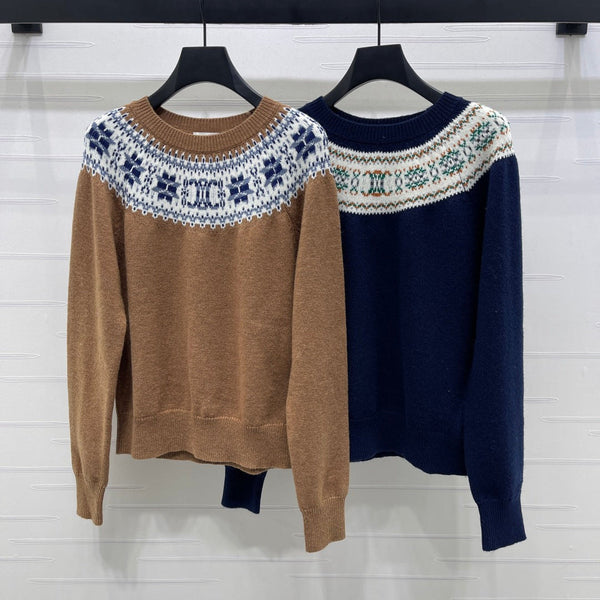 Celine 25 Patterned Sweater Cashmere 295598