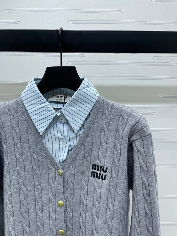 Miu Miu 25 Long Sleeve Knitted Sweater Wool 295626