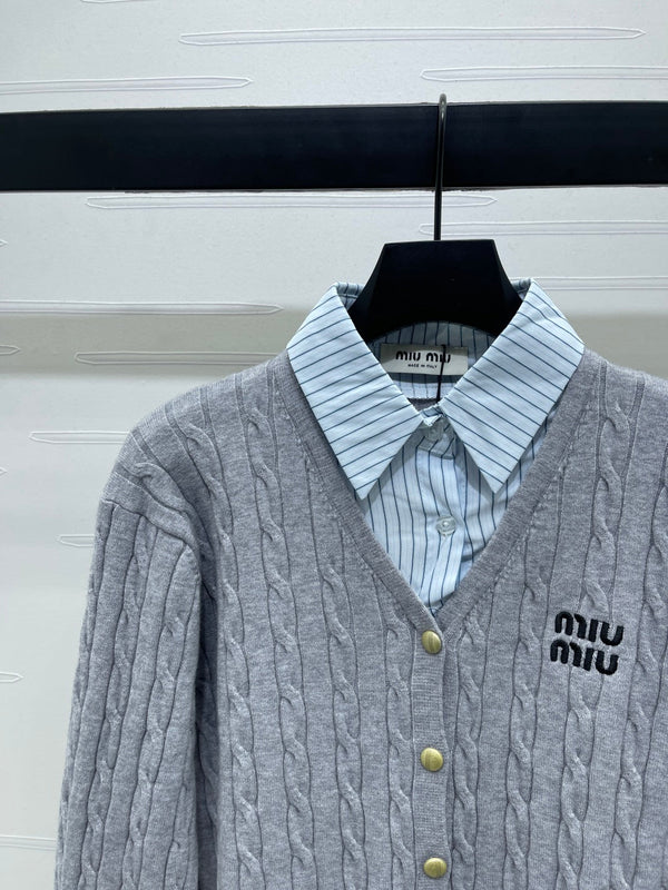 Miu Miu 25 Long Sleeve Knitted Sweater Wool 295626