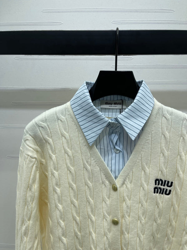 Miu Miu 25 Long Sleeve Knitted Sweater Wool 295626