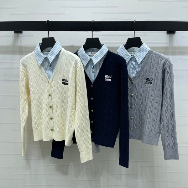 Miu Miu 25 Long Sleeve Knitted Sweater Wool 295626