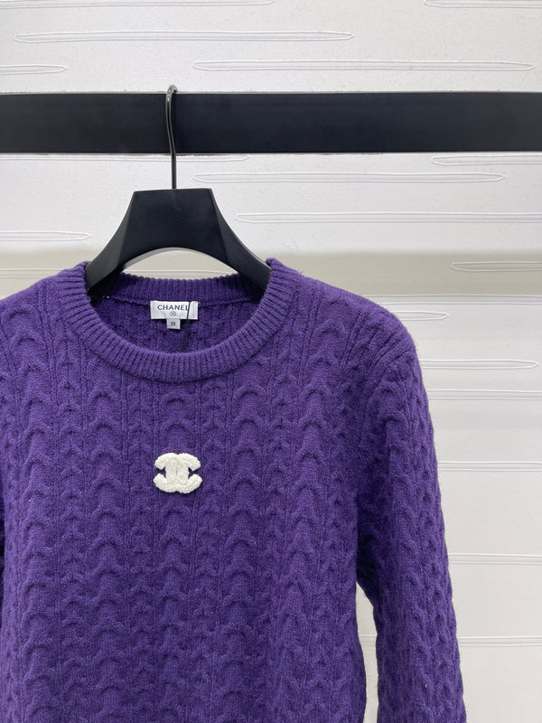 Chanel 2025 Pull manches longues Violet Laine Acrylique Nylon 319587