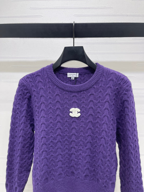 Chanel 2025 Pull manches longues Violet Laine Acrylique Nylon 319587