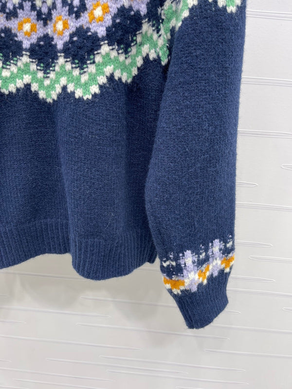 Chanel Pull 2025 Bleu Foncé Mélange Couleurs Laine Nylon 319616