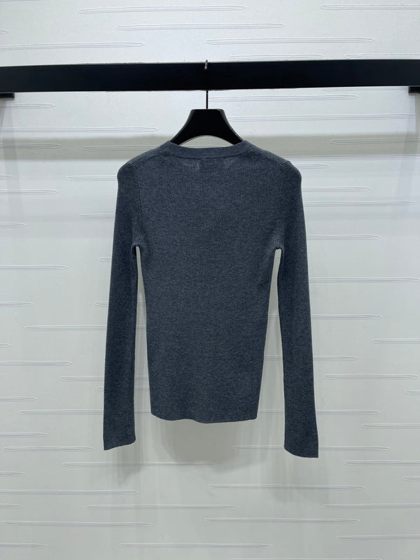 Prada Logo-Intarsia Wool Jumper Anthracite Grey Wool 351036
