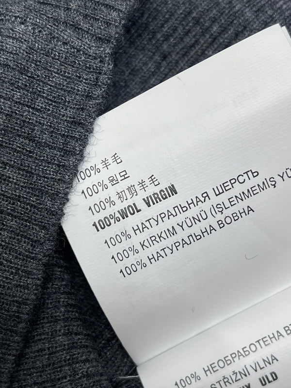 Prada Round Neck Knit Short-Sleeve Top Slate Gray Wool 351042