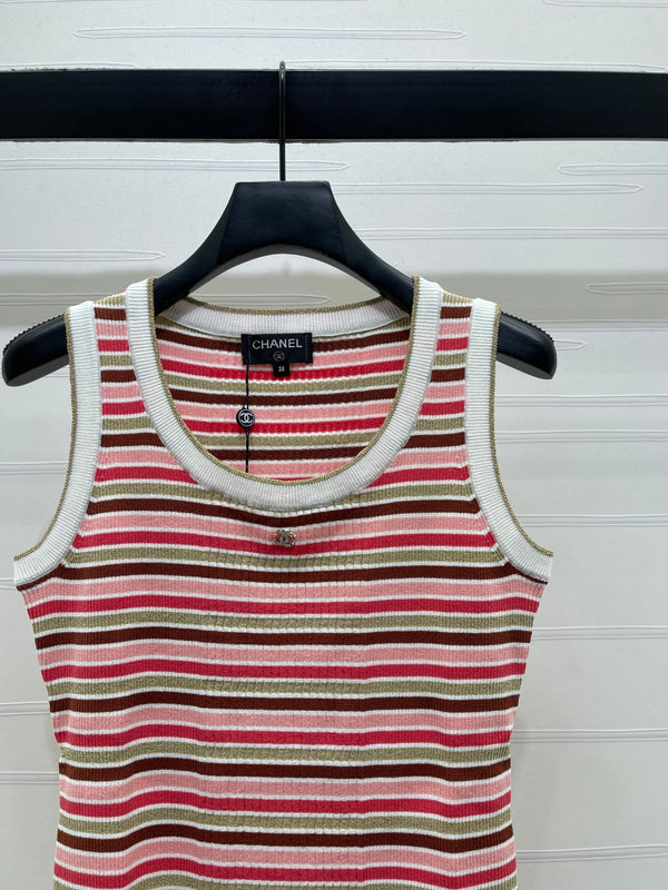CC Débardeur rayé multicolore Tencel 351049