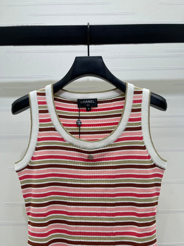 CC Débardeur rayé multicolore Tencel 351049