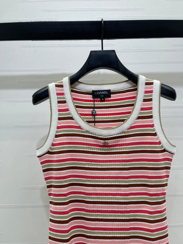CC Débardeur rayé multicolore Tencel 351049