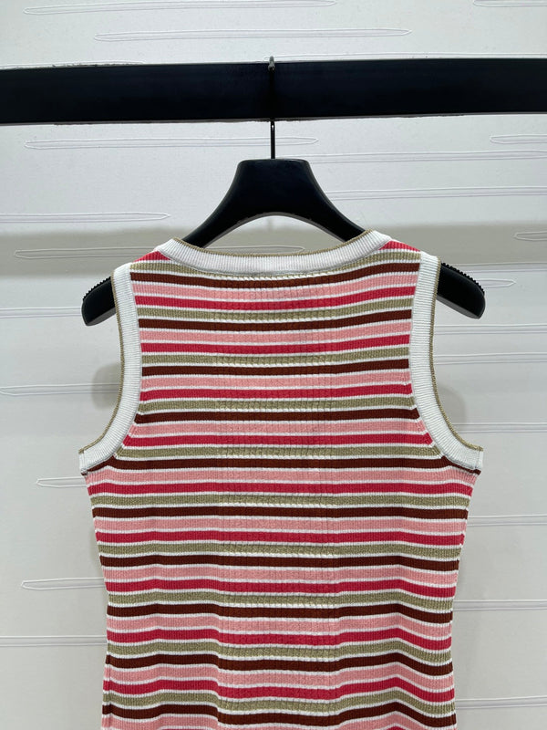 CC Débardeur rayé multicolore Tencel 351049