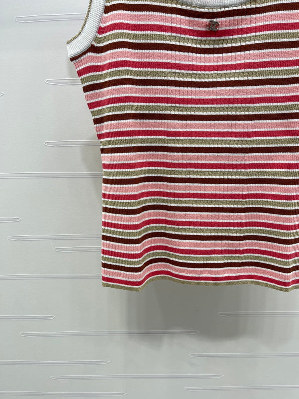 CC Débardeur rayé multicolore Tencel 351049