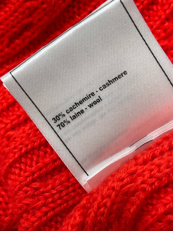Chanel Cardigan en tricot Laine Cachemire Rouge 2026 340962