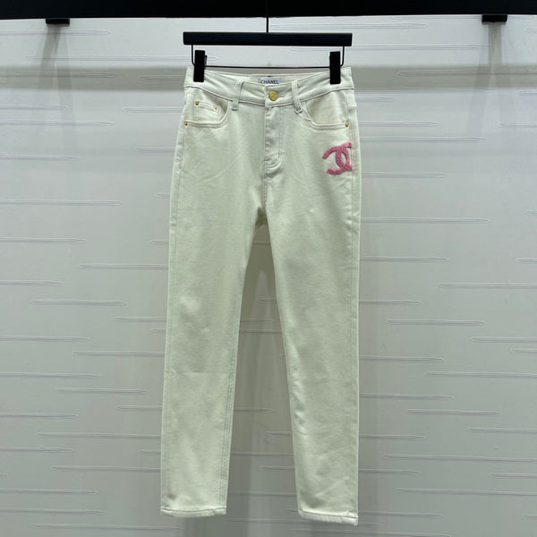CC Jean Slim Blanc Rose Denim 343627