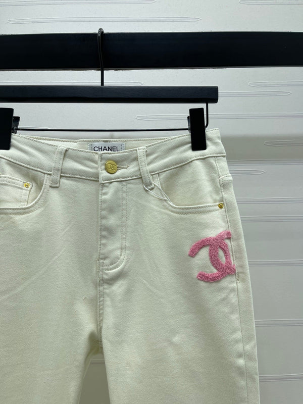 CC Jean Slim Blanc Rose Denim 343627