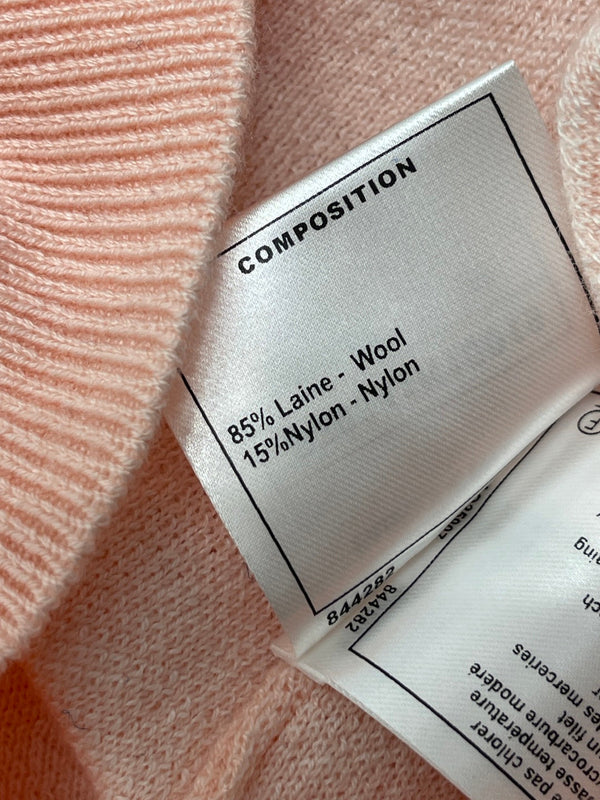 Cardigan à manches courtes en maille jacquard CC 26s Laine rose 344125