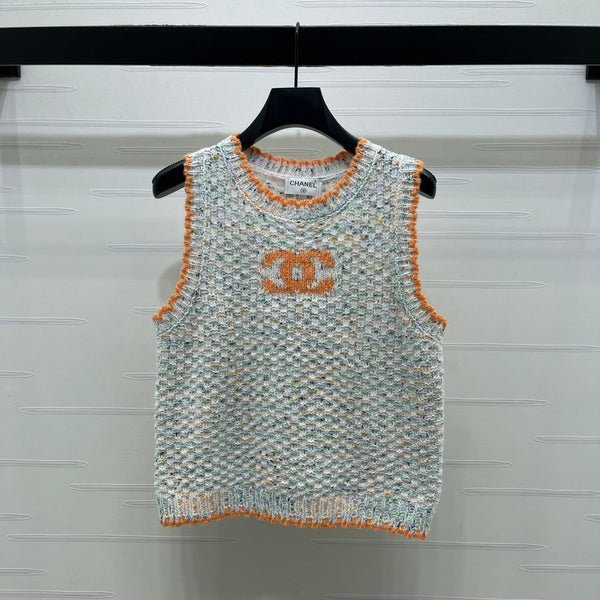 CC 26s Gilet en maille tissé à col rond et blocs de couleurs 344117