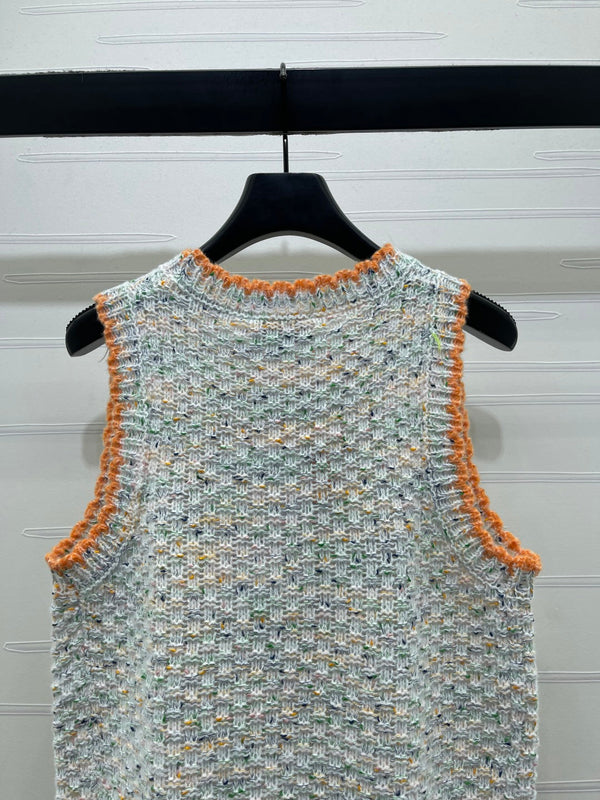 CC 26s Gilet en maille tissé à col rond et blocs de couleurs 344117