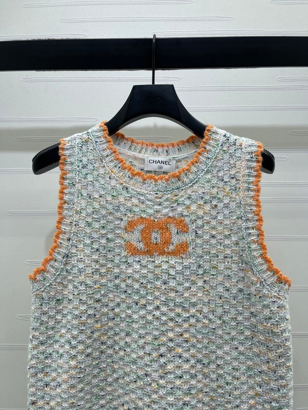 CC 26s Gilet en maille tissé à col rond et blocs de couleurs 344117