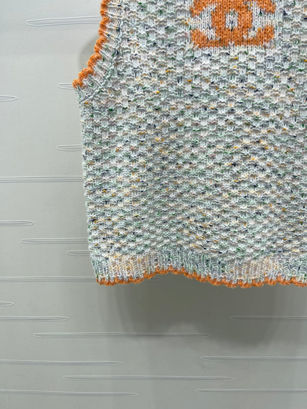 CC 26s Gilet en maille tissé à col rond et blocs de couleurs 344117