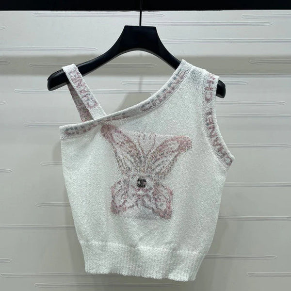 Chanel 2026 Gilet papillon en maille à épaules dénudées Laine Cachemire