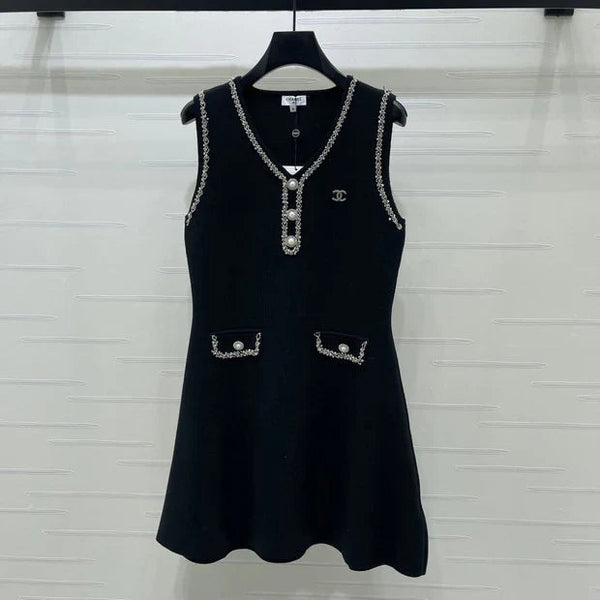 Chanel Robe Gilet 2026 Laine Acrylique Noire 136376