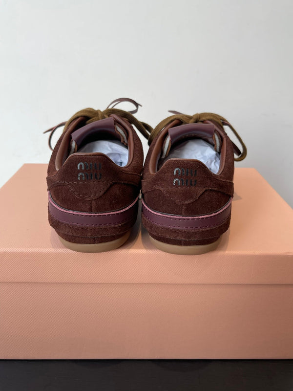 MiuMiu 25 sneaker dark brown suede 521963