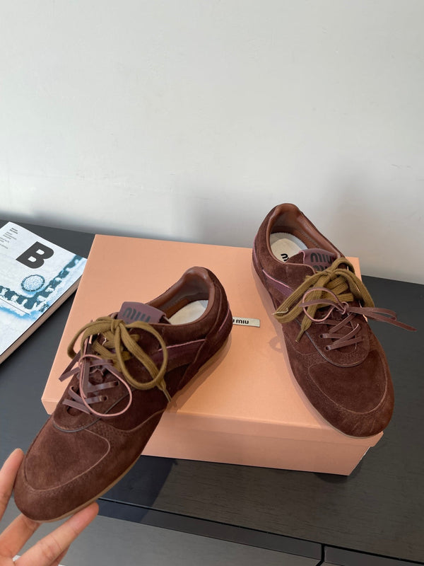 MiuMiu 25 sneaker dark brown suede 521963