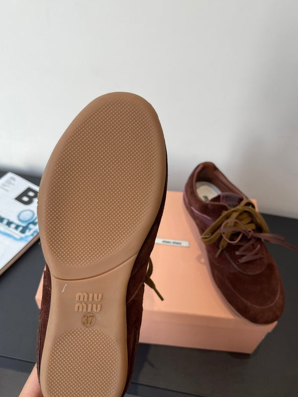 MiuMiu 25 sneaker dark brown suede 521963
