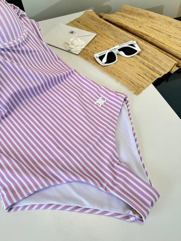 Celine Bikini Pink White Cotton 185843